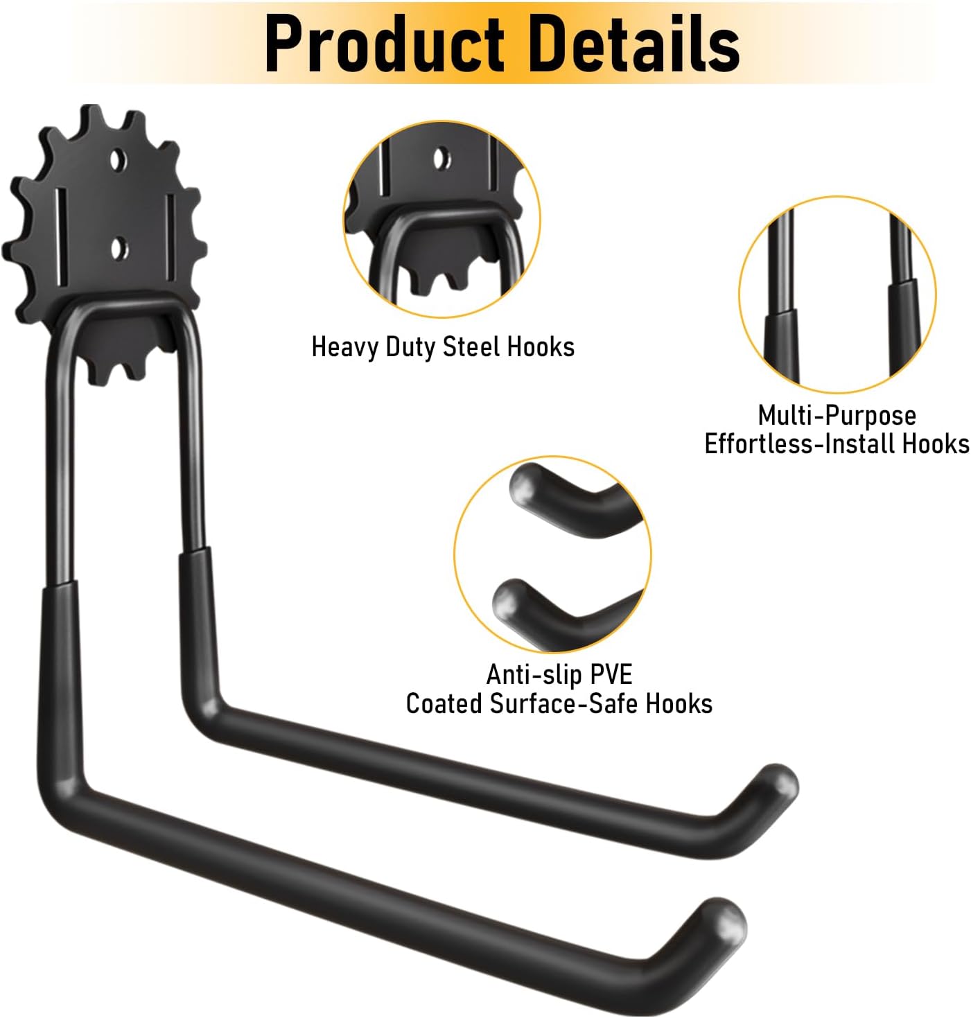 20 Pack Garage Heavy Duty Steel Hooks, Durable Storage Utility Wall Mo