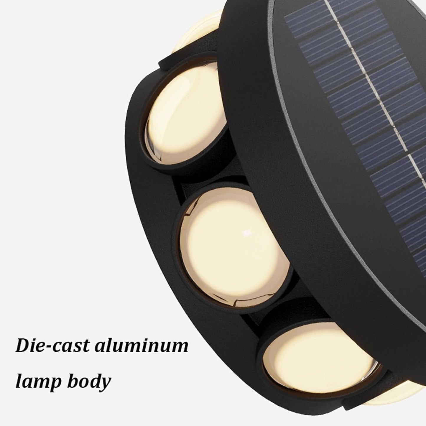 Outdoor Wall Lantern, Circular Solar Lamp with Sunburst Effect, Waterproof LED Mounted Lighting Fixture for Porch Patio Garden Yard Terrace Villa Driveway Entryway Path Gate Cottage(Large)