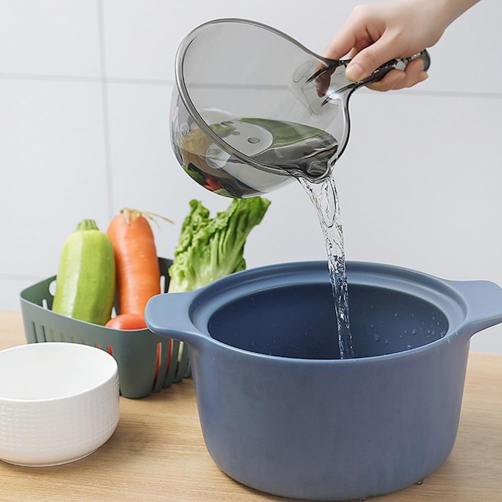 DOITOOL Multipurpose Plastic Water Scoop with Large Deep Bowl and Long Handle 11.81In Kitchen Ladle for Cooking and Garden Watering Easy to Clean 2 Pack