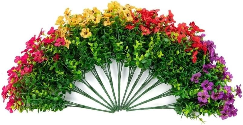 Artificial Faux Hanging Plants Flowers Basket for Summer Outdoor Outsi