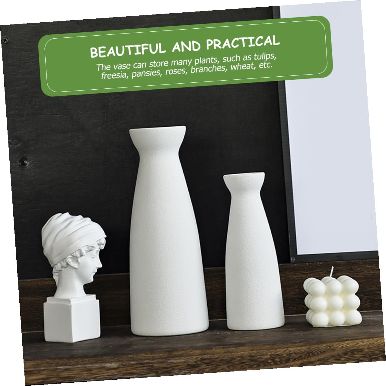 BESTOYARD Ceramic Flower Vase Mini White Planter Home Décor Floral Pot