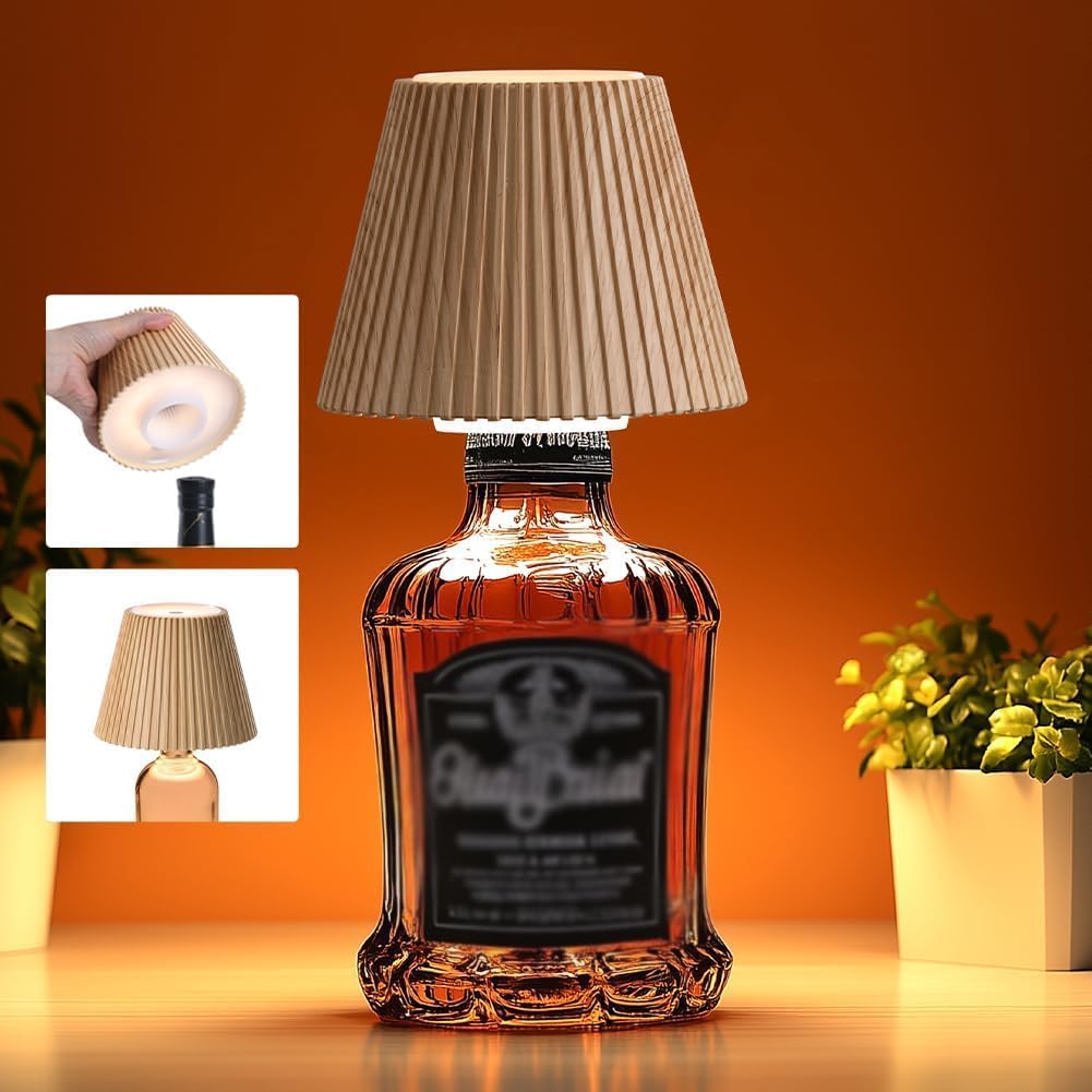 WILIT Wireless Bottle Lamp Shades for Table Lamps, 3 Level Brightness 