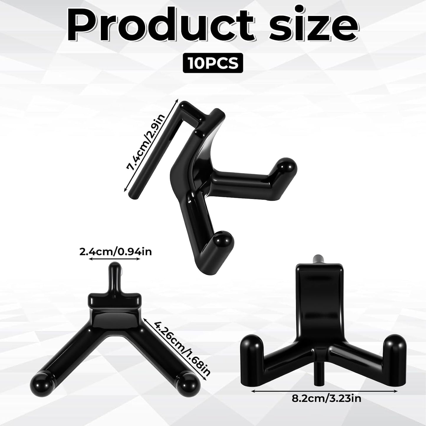 10 Pcs Tool Hooks Compatible with Plastic Shed Hanger, ABS V-Shaped Shed Hooks Multi Purpose Power Tool Hangers Holder Organization for Garden Tools Saving Space