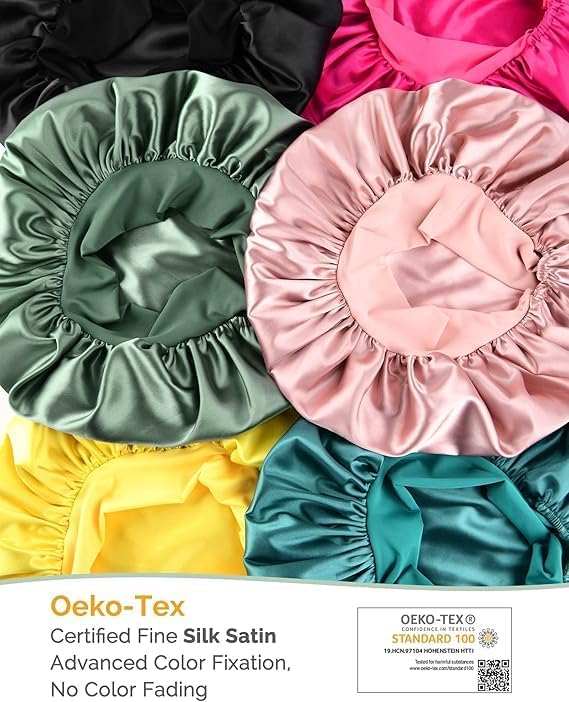 YANIBEST Adjustable Satin Bonnet for Sleeping Women Double Layer Hair 