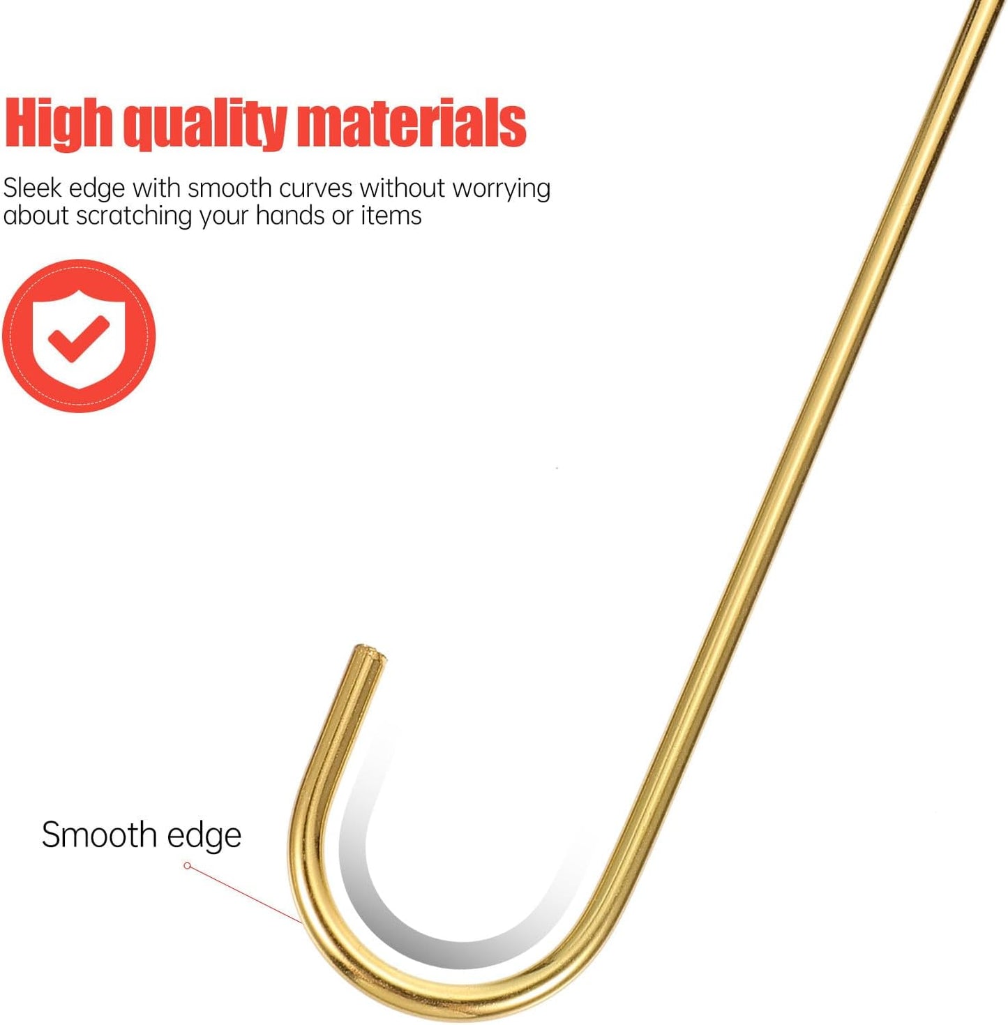 Milisten 10pcs Heavy Duty Long S Hooks 30cm Gold Tone Solid Metal Garden Hanging Hooks for Flowerpots and Planters Outdoor Indoor Utility Storage