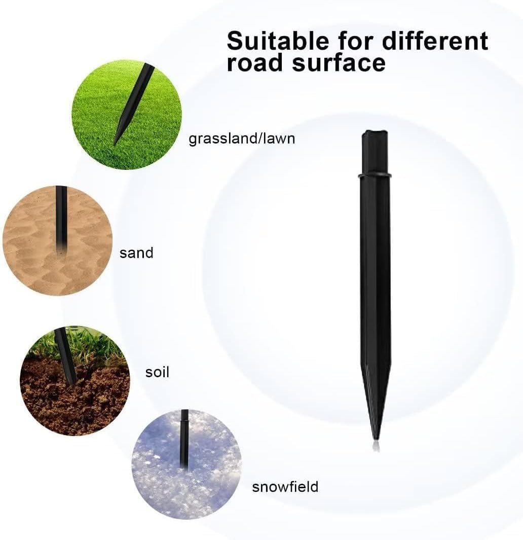 6Pcs 8.25 Inch Plastic Reinforced Ground Spikes, Solar Lights Spikes, ABS Plastic Lights Replacement Stakes, Ideal for Solar Pathway Lights Garden Lights Torch Lights