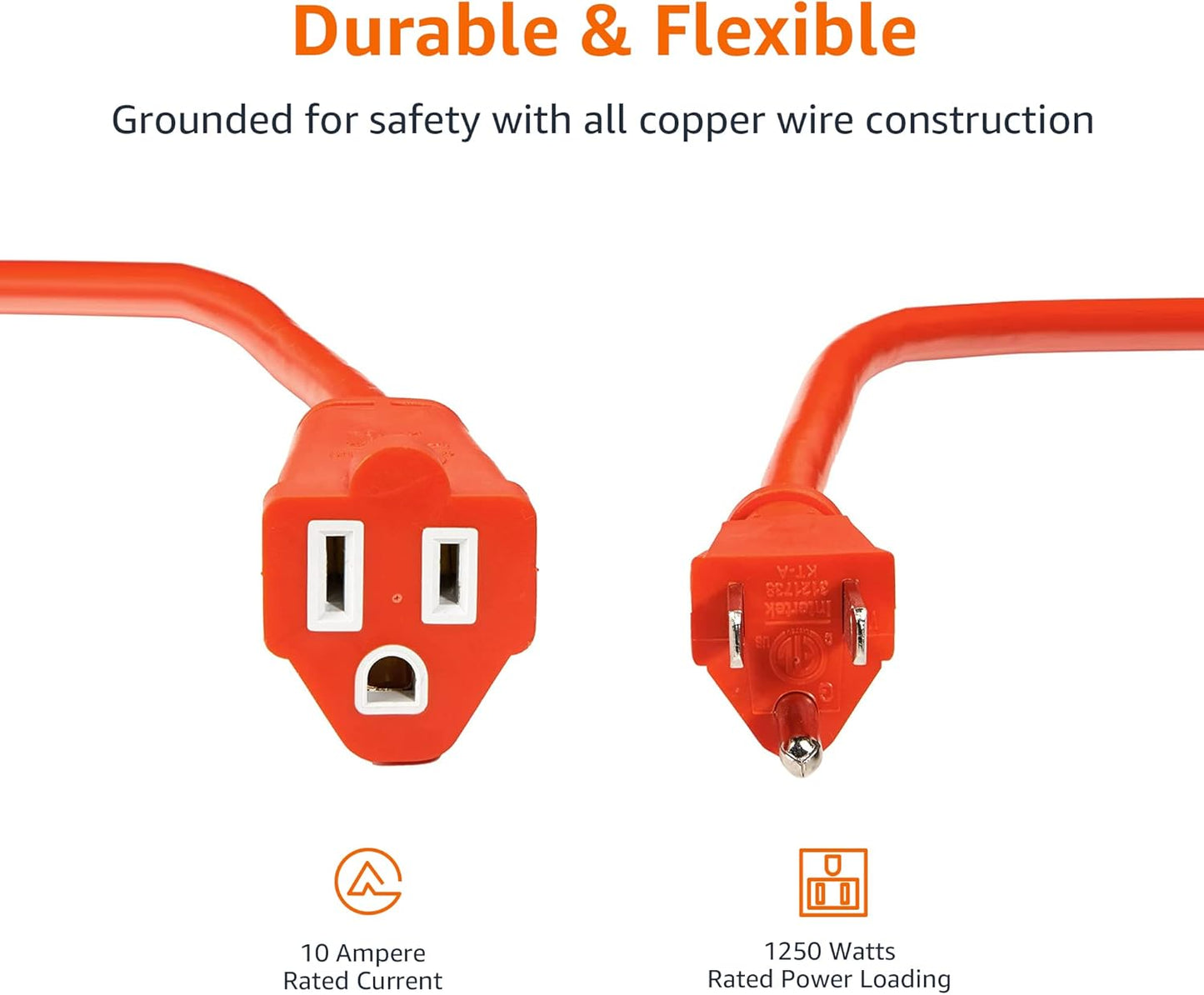 Amazon Basics 100 foot 3-Prong Vinyl Indoor/Outdoor Extension Cord - 1
