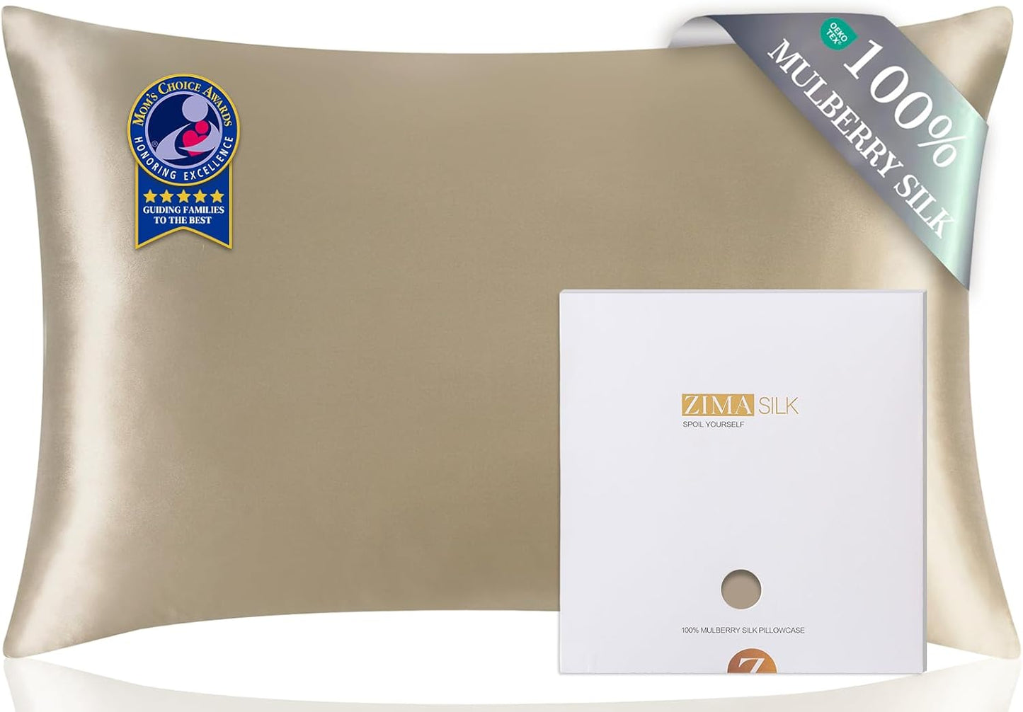 ZIMASILK 100% Pure Mulberry Silk Pillow Cases for Hair and Skin, Soft,