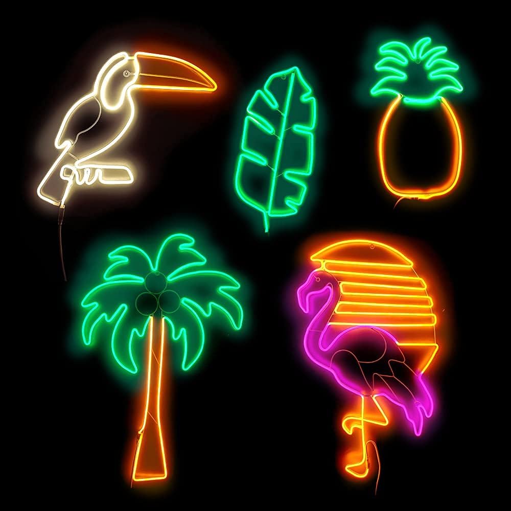 TROPICAL TOUCAN 20" X 18" NEON LED ROPE LIGHT PARTY AND GARDEN DÉCOR
