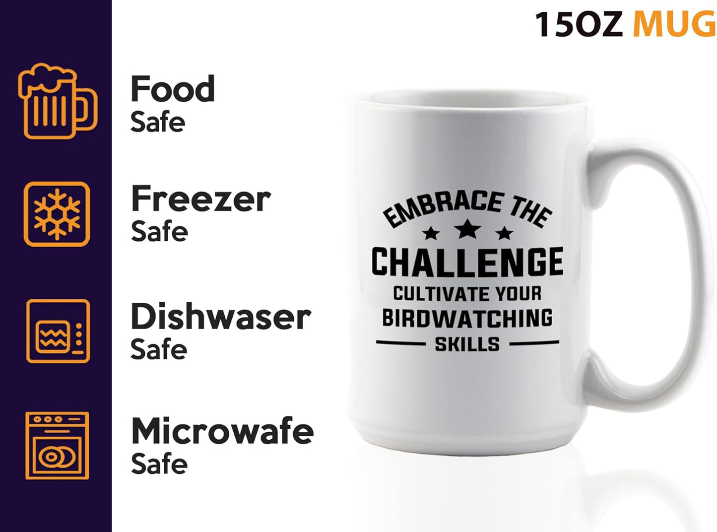 Hobby Coffee Mug 15oz White -Birdwatching Skills - Bird Feeder Backyard Birdwatcher Gifts Birding Bird Lover