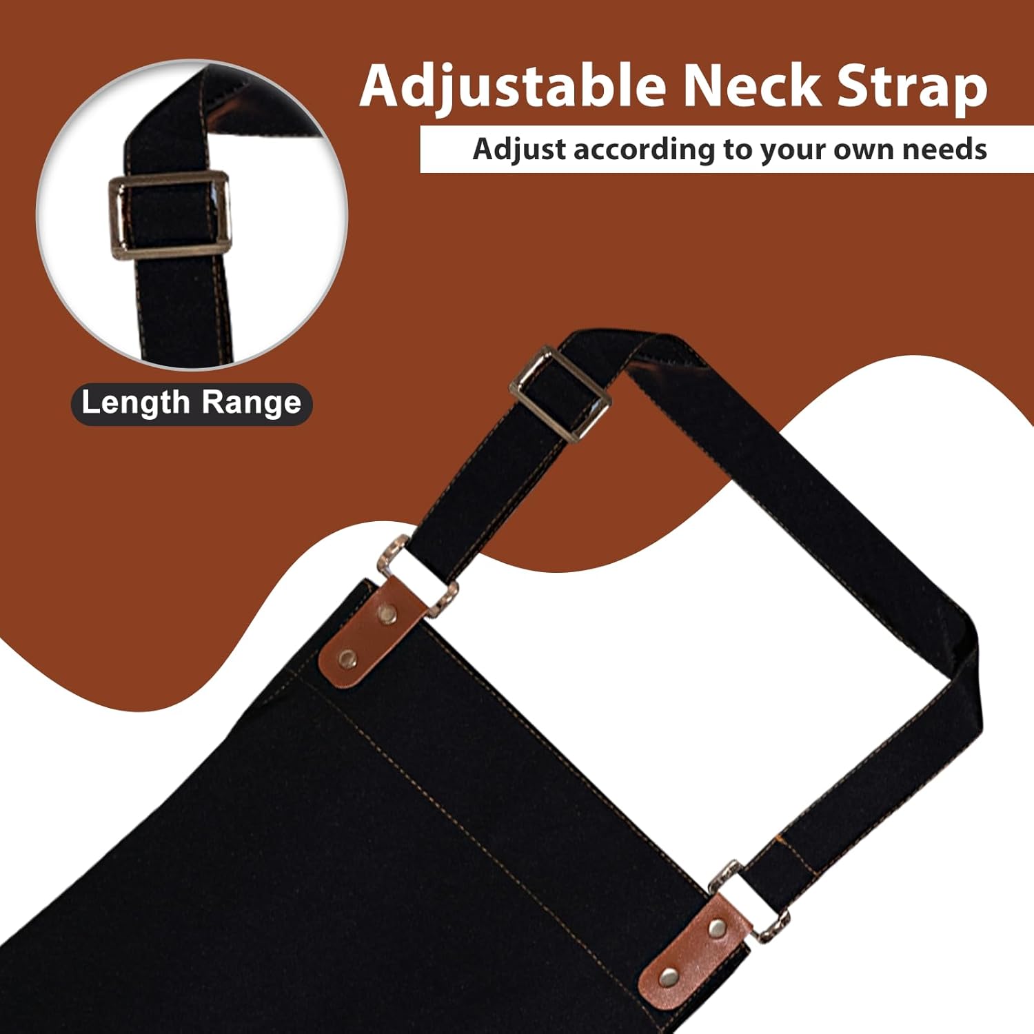 Apron for Men Women, Chef Apron with Adjustable Neck Strap, Heavy Duty