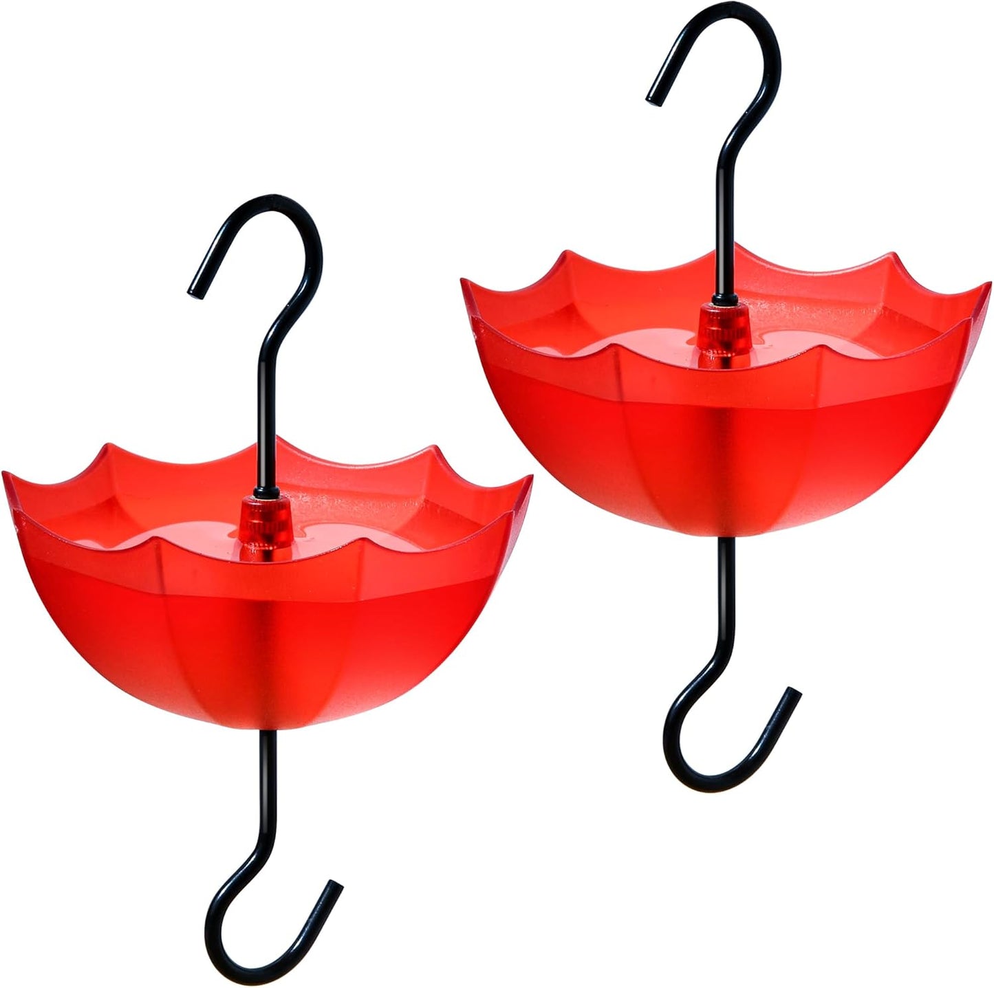 Ant Moat for Hummingbird Feeders and Oriole Feeders, 5 OZ x 2 Pack Red Umbrella Hanger Ant Guard with Large Capacity and Hooks