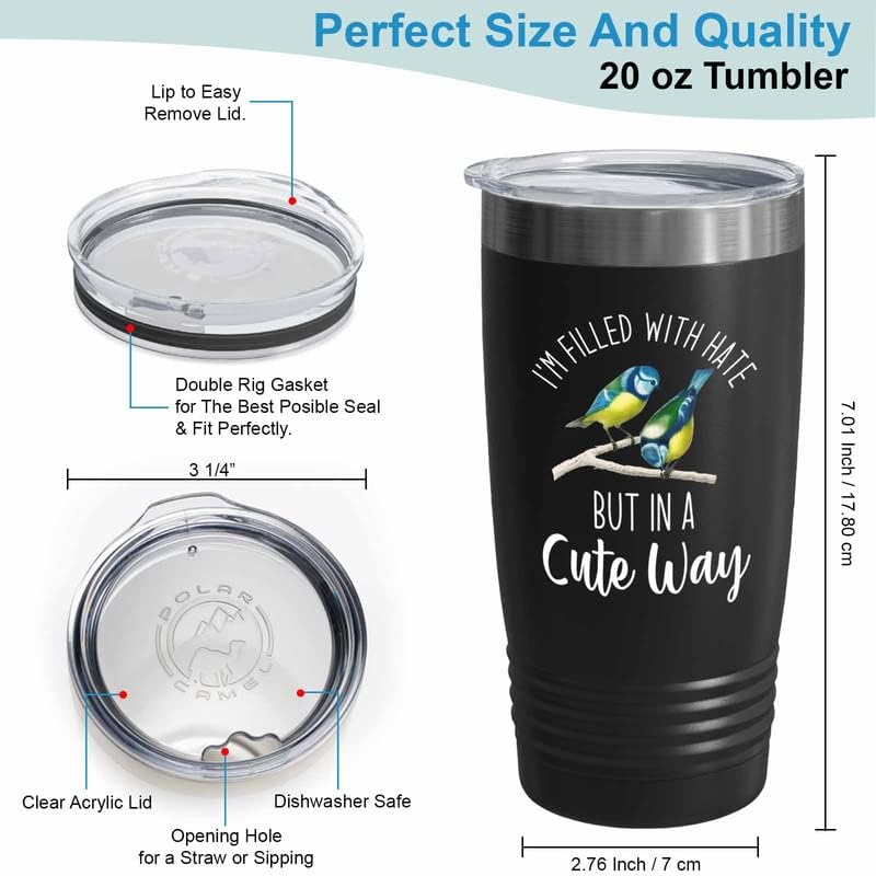 Bird Lover Black Edition Viking Tumbler 20oz - Hate Cute Way - Humming