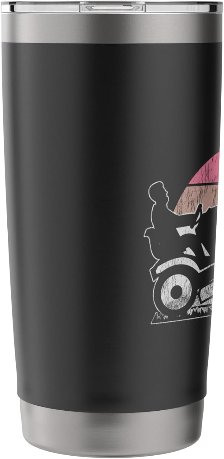 Father Mows Best Lawn Tractor Vintage Stainless Steel Insulated Tumbler