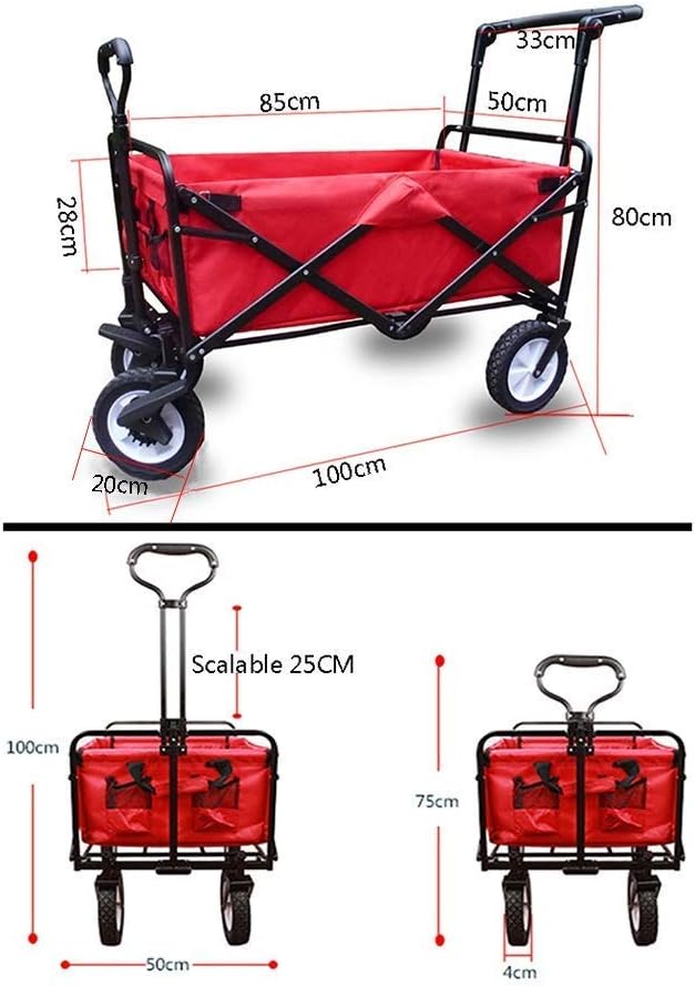Portable Folding Garden Trolley Cart Heavy Duty Trolley Wagon Multi-Fu