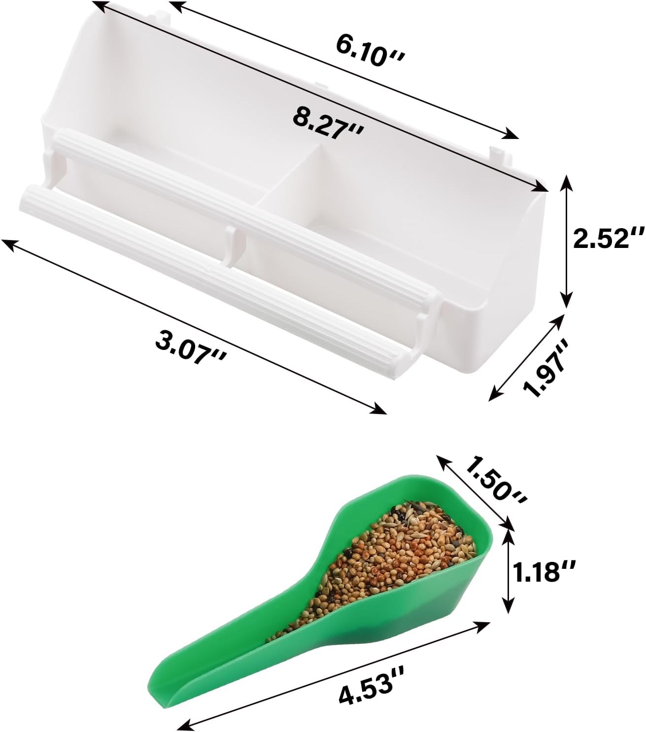 IBWell 2 Pack Bird Feeder for Cage Bird Food Bowl Parakeet Feeder Bird Water Parrot Feeder