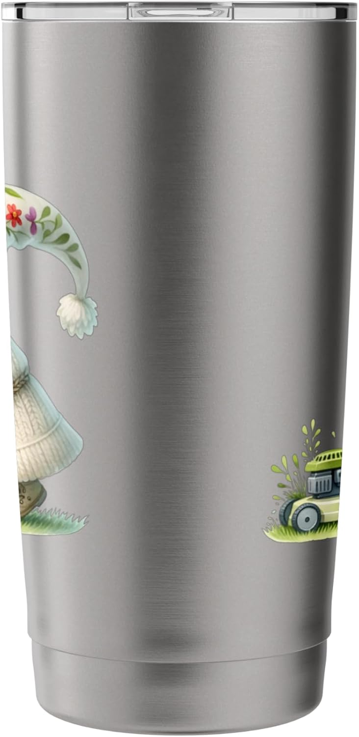 Funny Lawn Care Gnome Graphic For Gardeners And Lawn Lovers Stainless Steel Insulated Tumbler