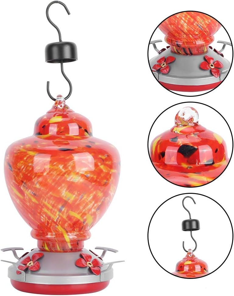 ZJchao Hummingbird Feeder for Outdoors, Bird Water Dispenser with Colorful Design for Patio Garden Outdoor Decor (A)