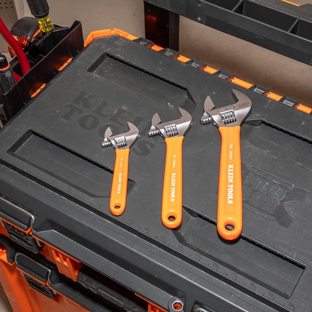 Klein Tools D5073 Adjustable Wrench Set, Extra Capacity, 6-Inch, 8-Inc