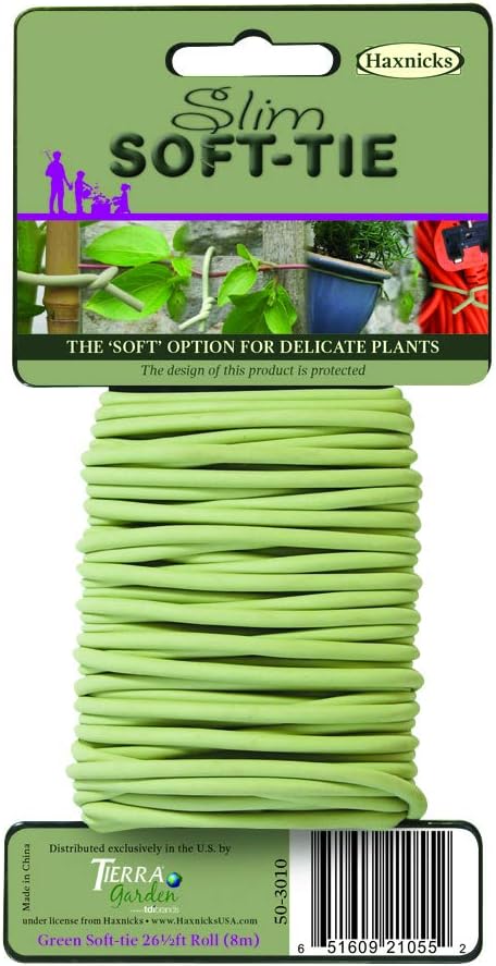 Garden Twist Tie - Slim Soft Tie for Plants & Trees - 26.3 ft - Rubber Compound/Galvanized Steel