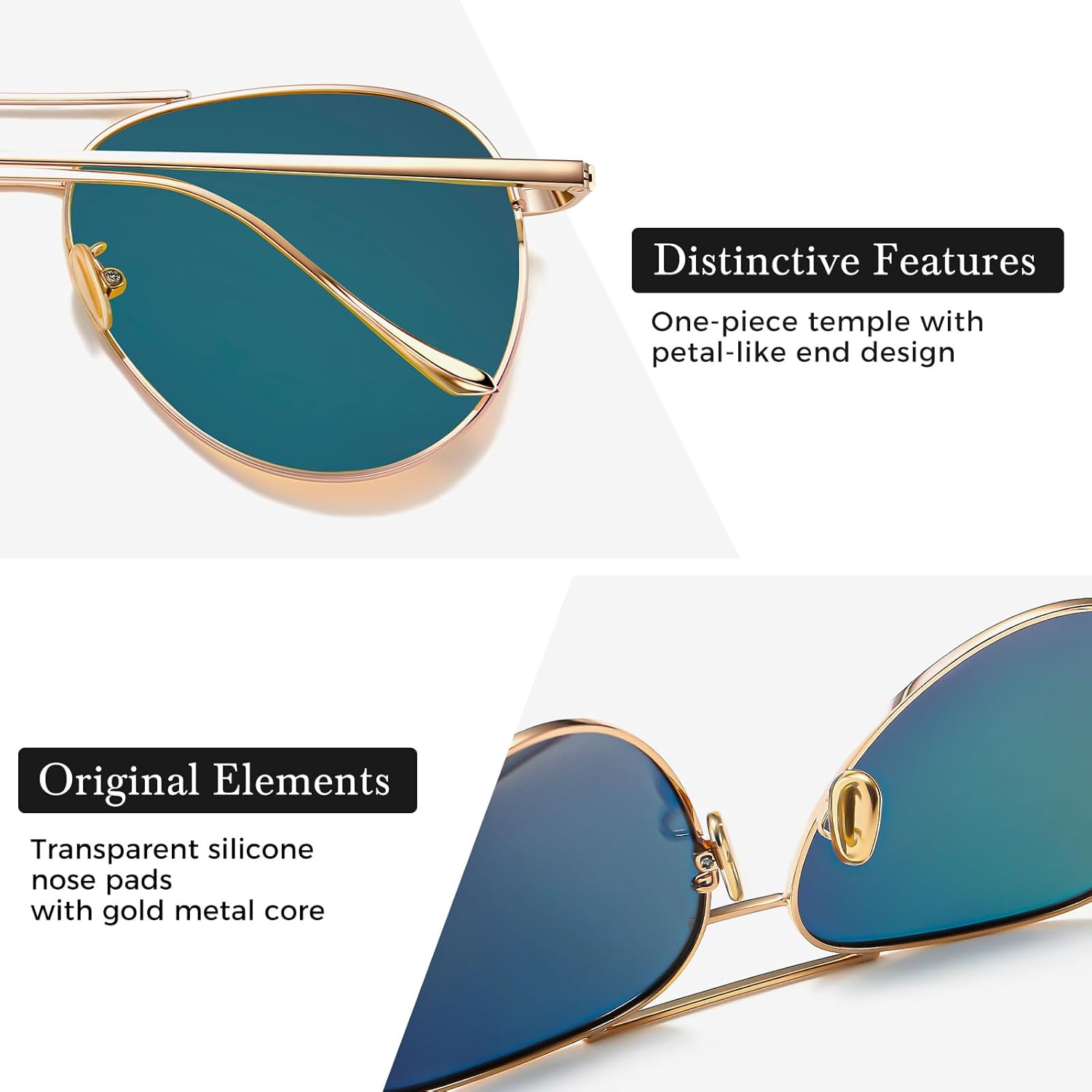 SUNGAIT Women's Lightweight Oversized Aviator Sunglasses - Classic Sty