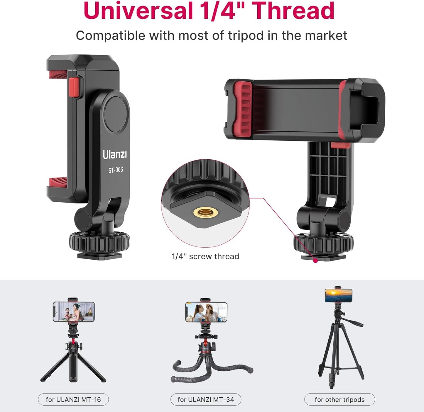 Phone Tripod Mount Holder for iPhone - ULANZI ST-06S Camera Hot 2 Cold
