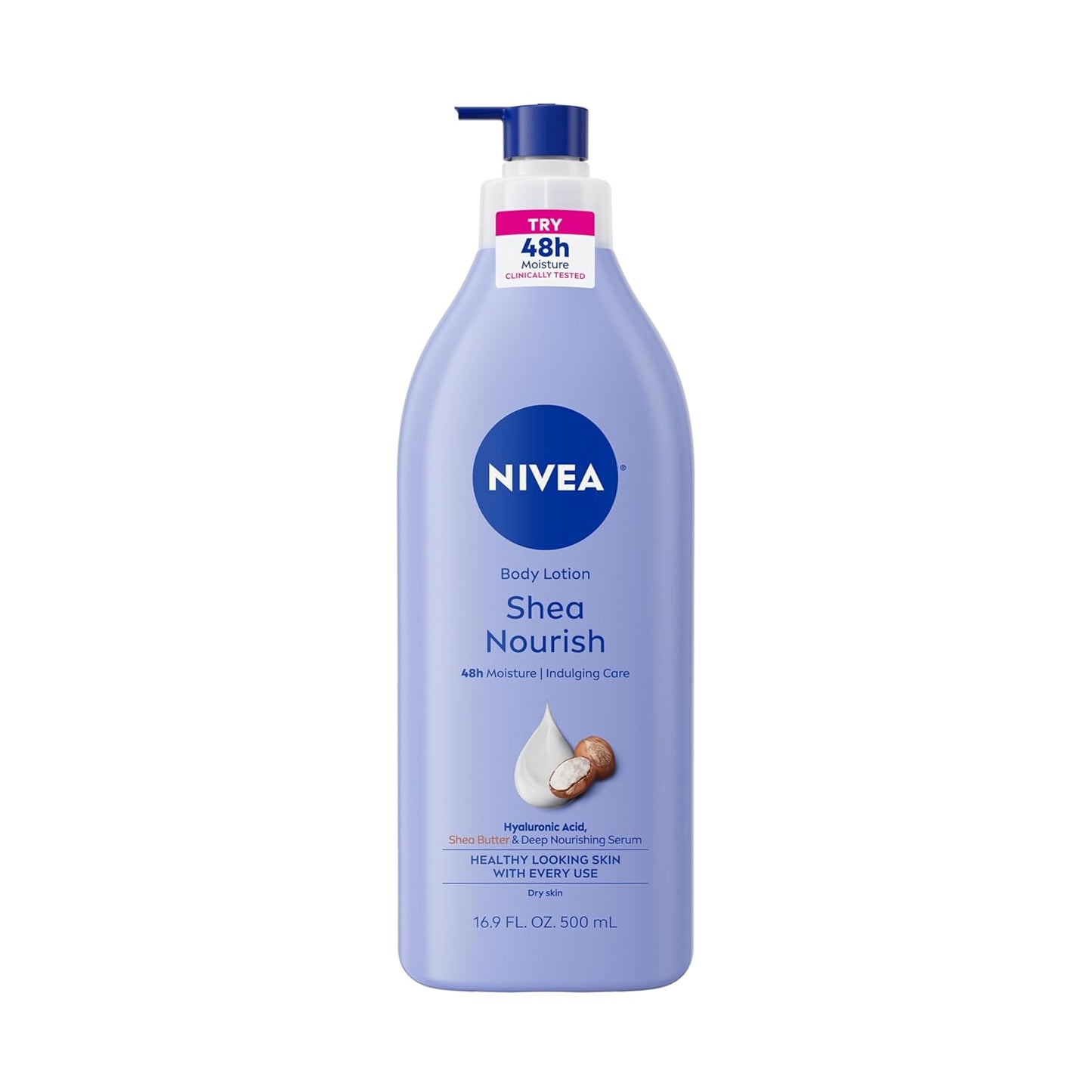 NIVEA Shea Nourish Body Lotion for Dry Skin with Hyaluronic Acid, Shea