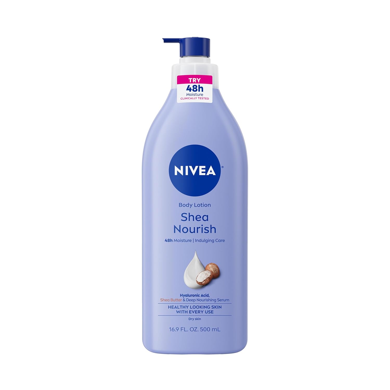NIVEA Shea Nourish Body Lotion for Dry Skin with Hyaluronic Acid, Shea