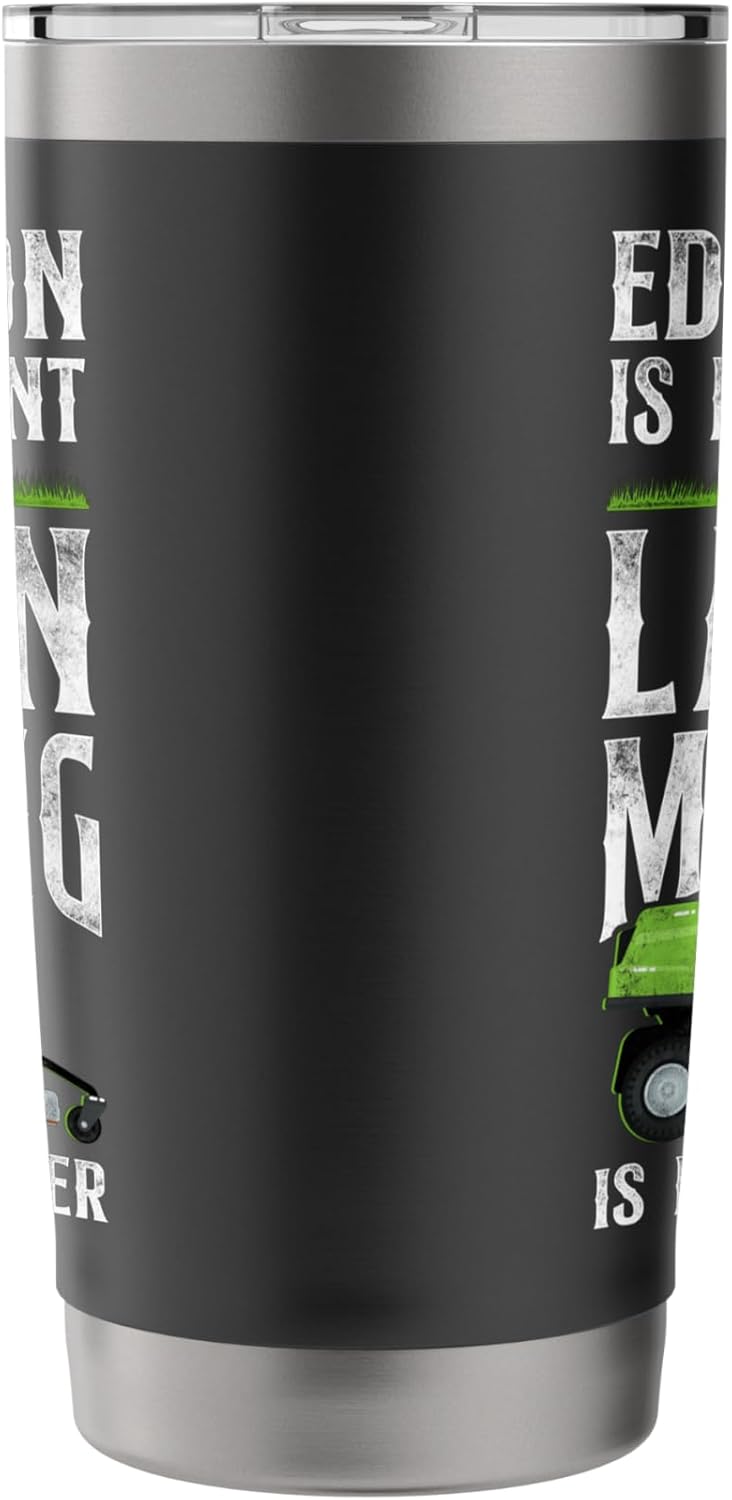 Lawn Mower Mowing Dad Father Landscaper Vintage Tractor Stainless Steel Insulated Tumbler