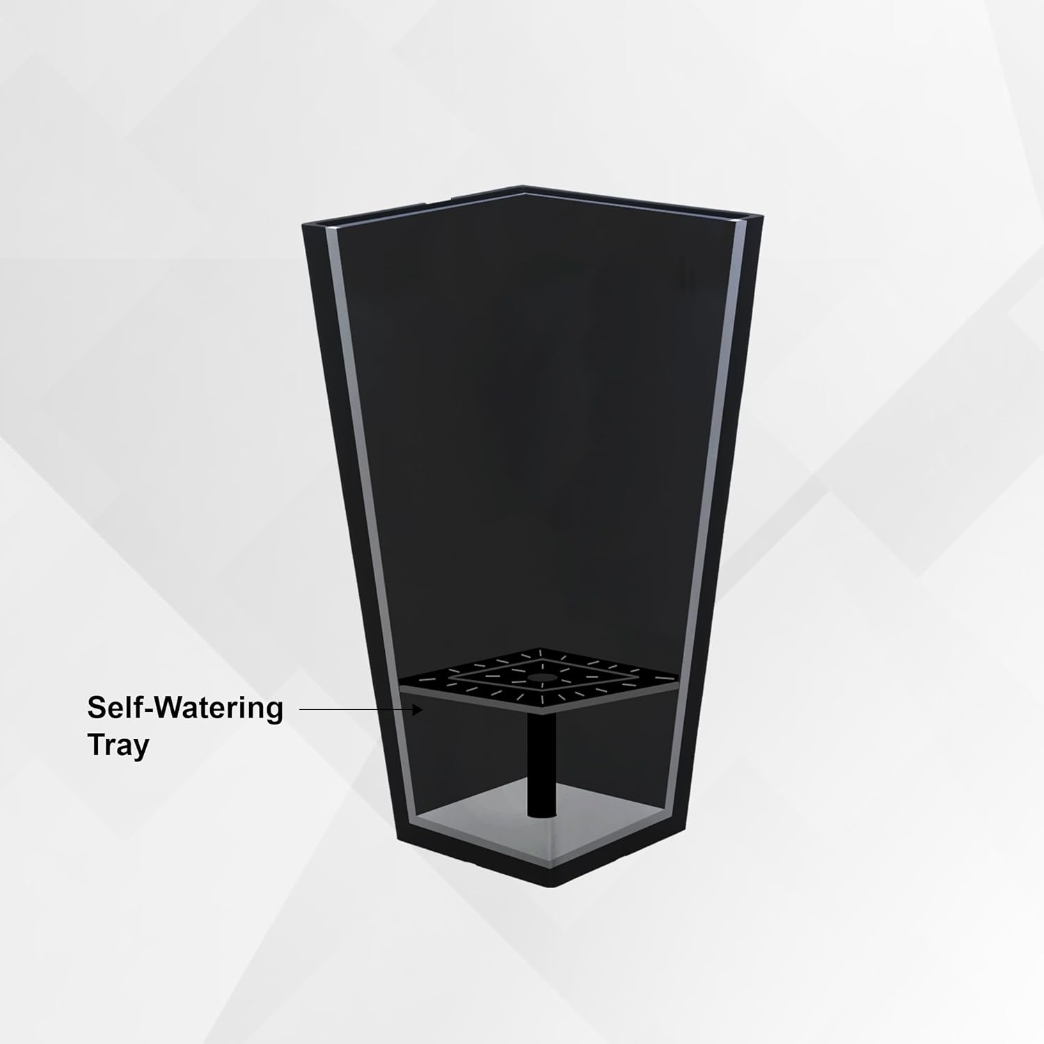 XBrand Modern 28-Inch Square Planter, Modern Tapered Perfect for Indoo