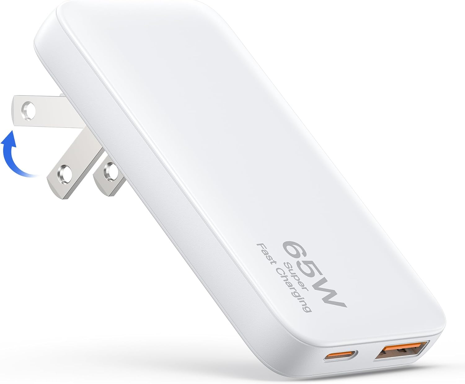 65W Ultra-Thin Foldable Charging Plug USB-C, Portable Mobile Phone and