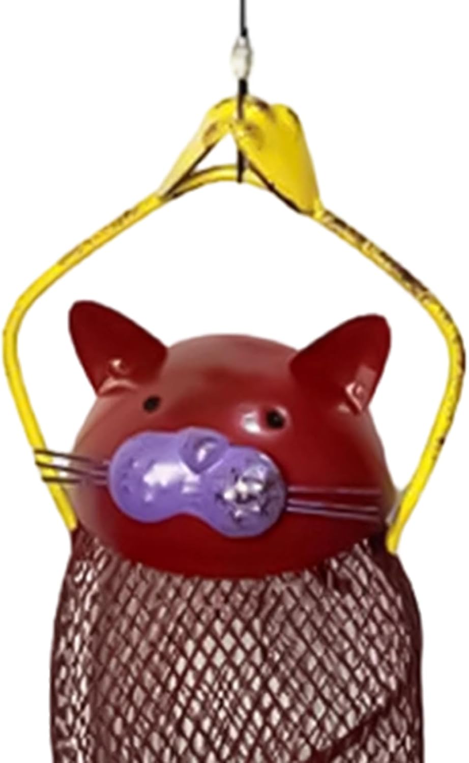 Bird Feeder - Cat-Shaped Metal Frame Station,Cute Squirrel Proof Small Bird Feeder with Hook,for Outside Garden Yard Wildlife Observation