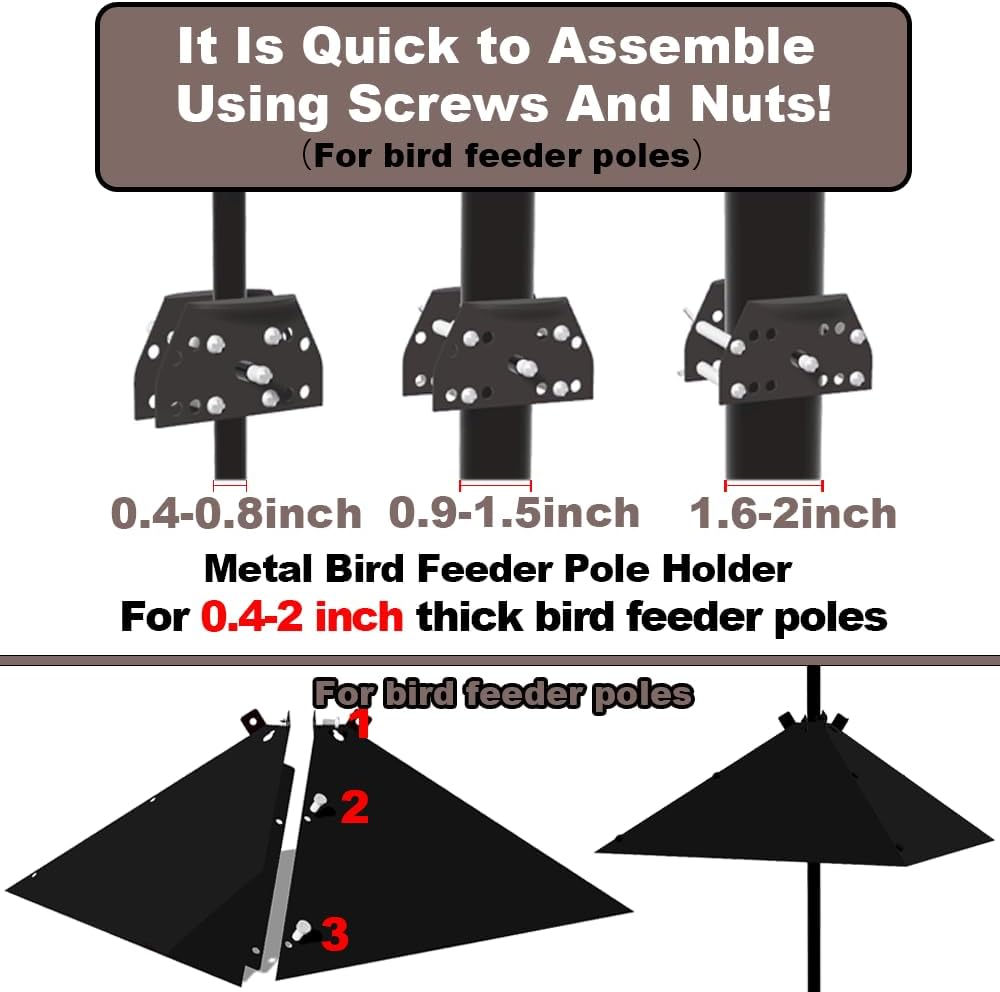 Metal Squirrel Baffle，Adjustable Opening Size Up to 4x4 Wide Wooden Post,Squirrel Baffle for Bird Feeders Without Removing Bird Feeder Poles Or Shepherd's Hooks.17inch
