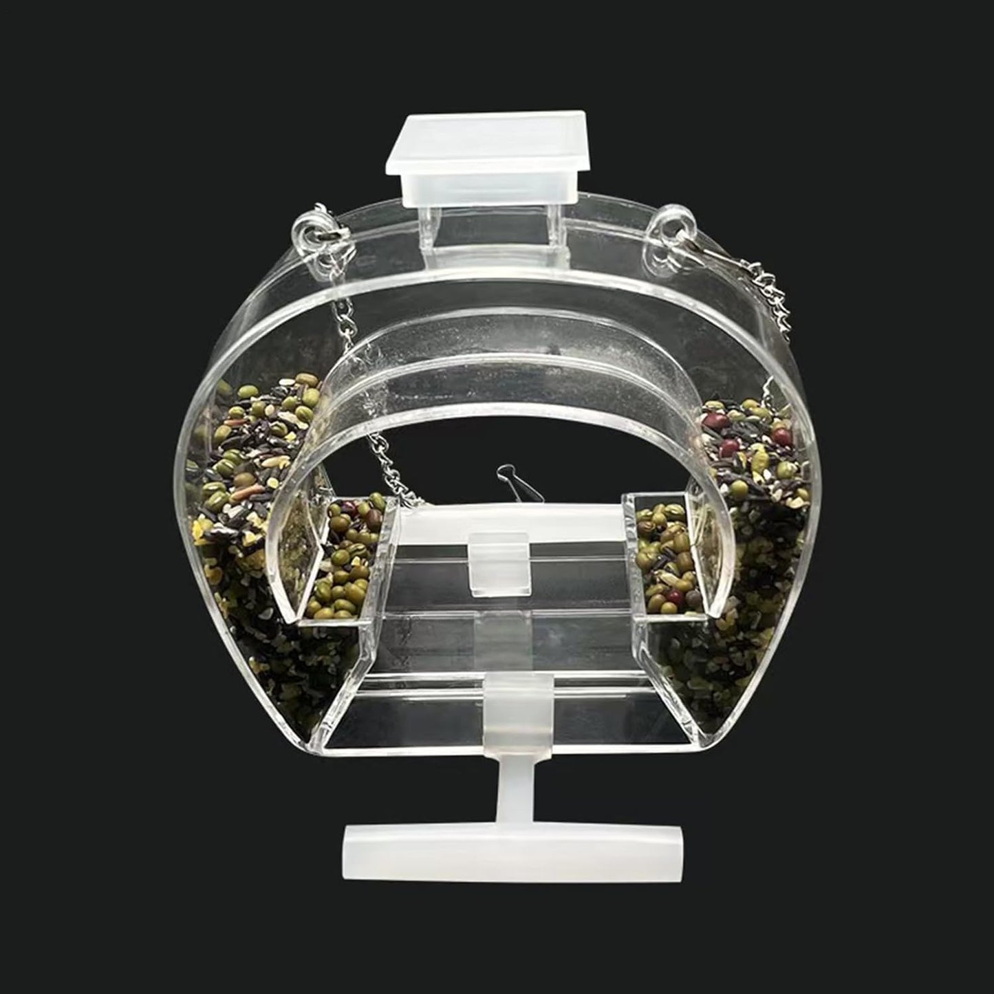 Window Bird Feeder, Clear Acrylic Perch Stand, Bird Watching Kit for B