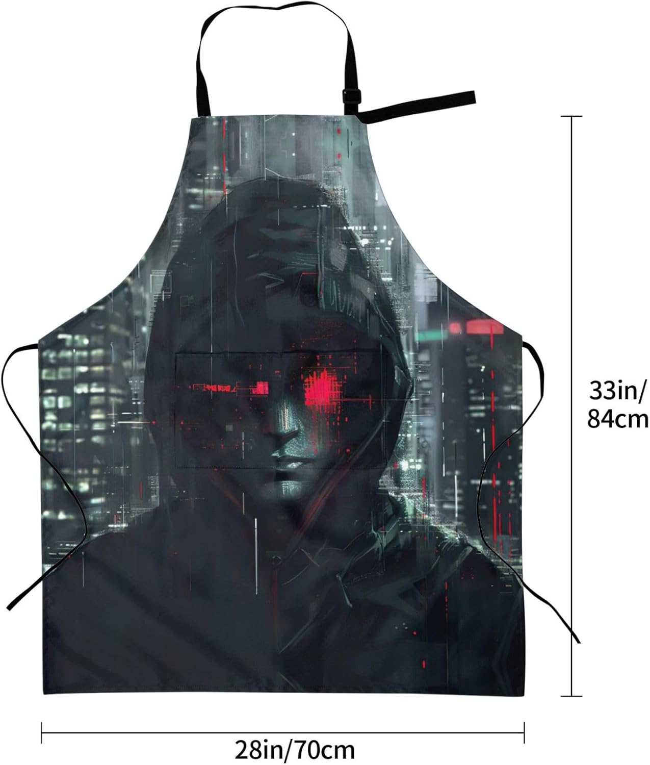 hacker era Print Laundry apron 28x33 In Waterproof Kitchen Apron with Pockets for Cooking Baking