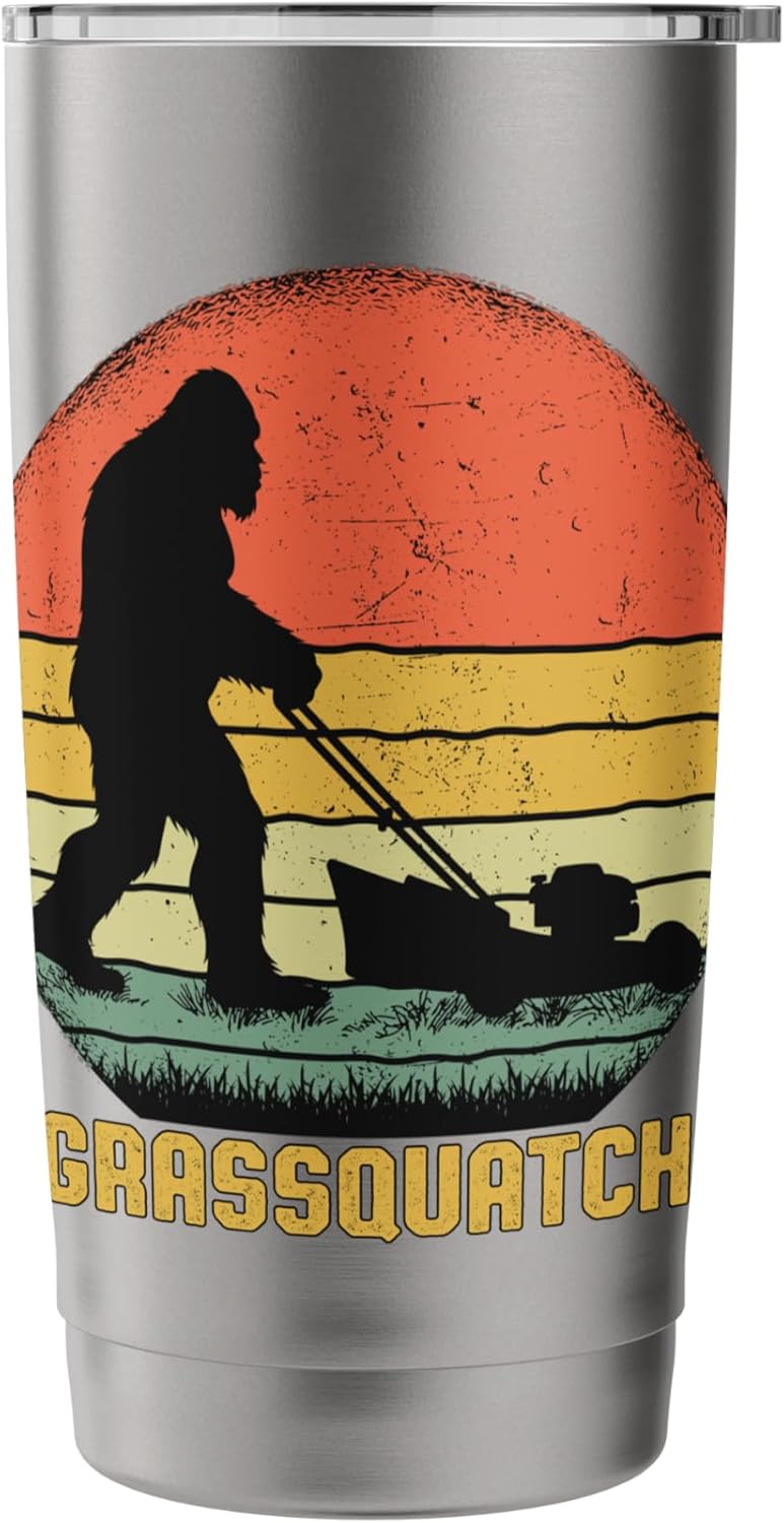 Grassquatch Bigfoot Lawn Mowing Stainless Steel Insulated Tumbler