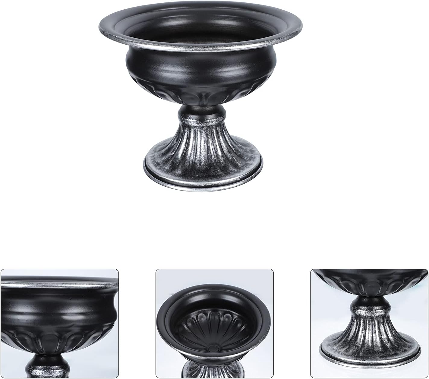 BESTOYARD 1pc Iron Pot Garden Planter Urns Succulent Pot Black Urn Pla
