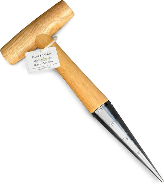 Garden Guru Steel Dibber Planter Tool for Planting Seeds & Bulbs - Hig