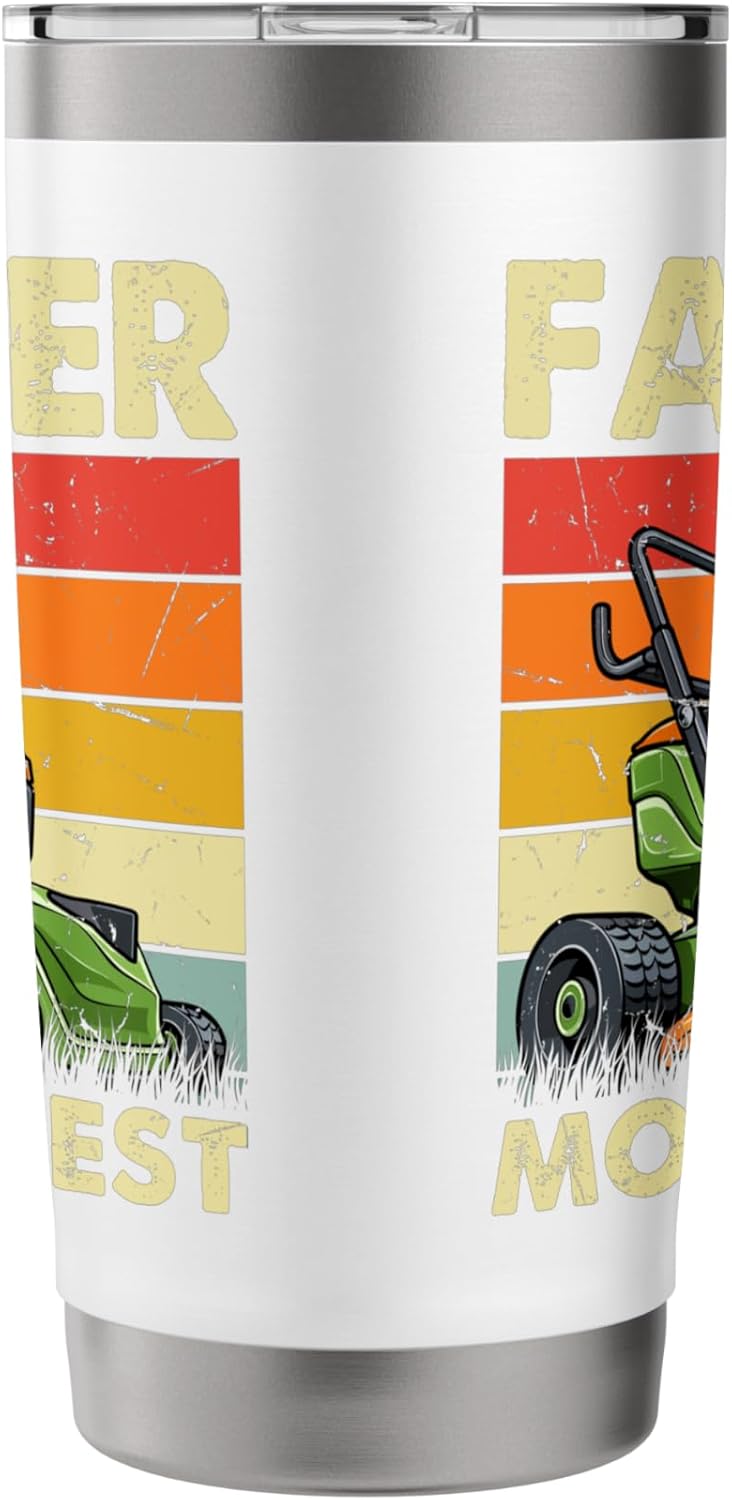 Father Mows Best Stainless Steel Insulated Tumbler