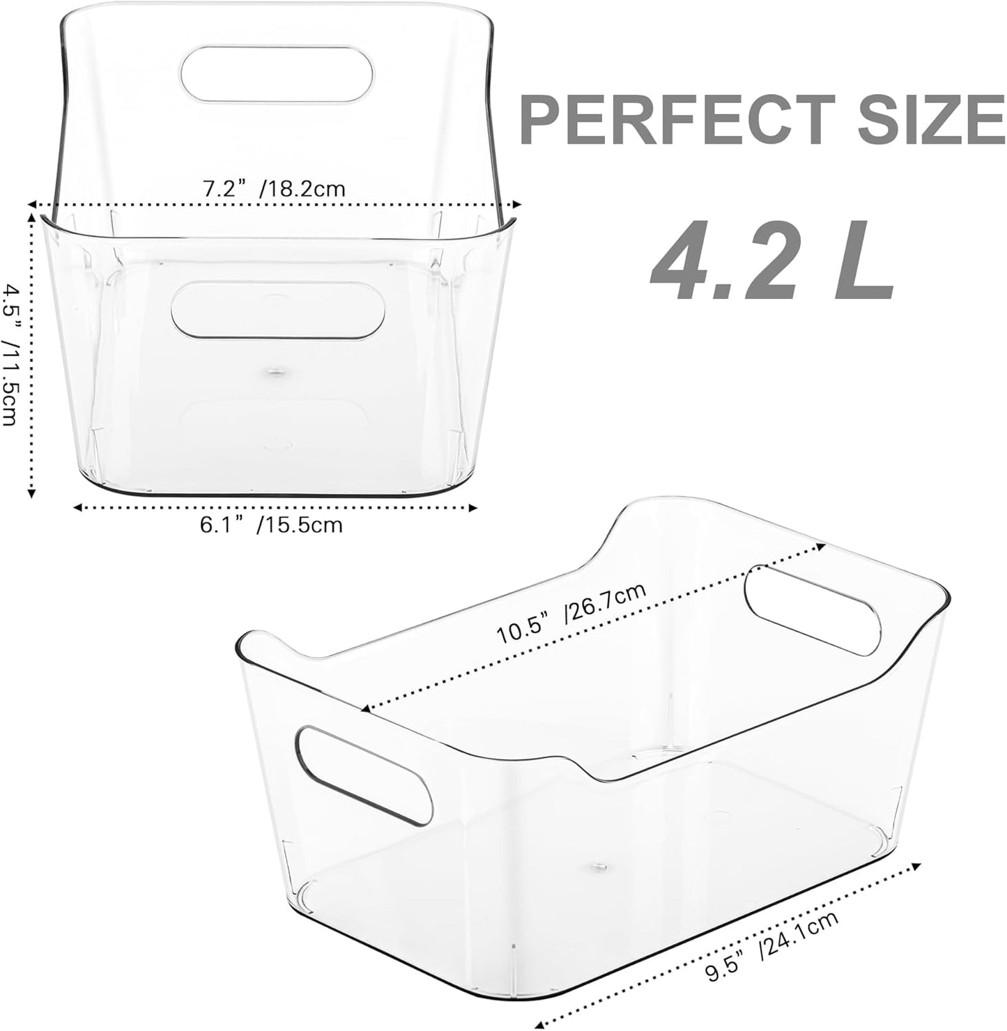 Tiawudi 12 Pack Plastic Storage Bins, Multi-Use Organizer Bins, Pantry