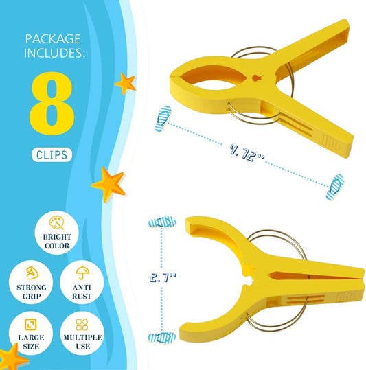 Danmu Beach Towel Clips,Beach Clips,Cruise Essentials,Towel Clips for Beach Chairs Cruise, Heavy Duty Clothes Pins-Keep Your Towel from Blowing Away, Beach Accessories for Vacation Must Haves