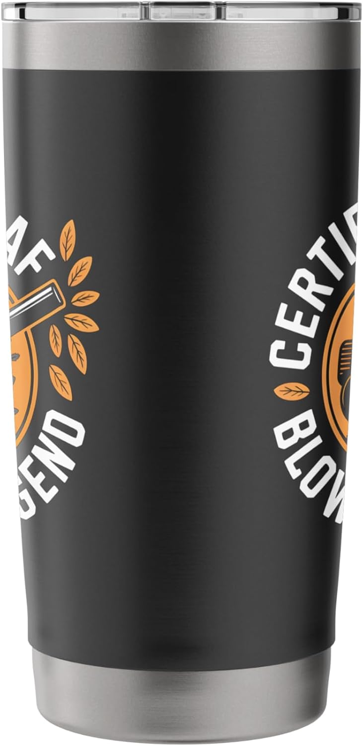 Certified Leaf Blowing Legend Funny Lawn Care Worker Stainless Steel Insulated Tumbler