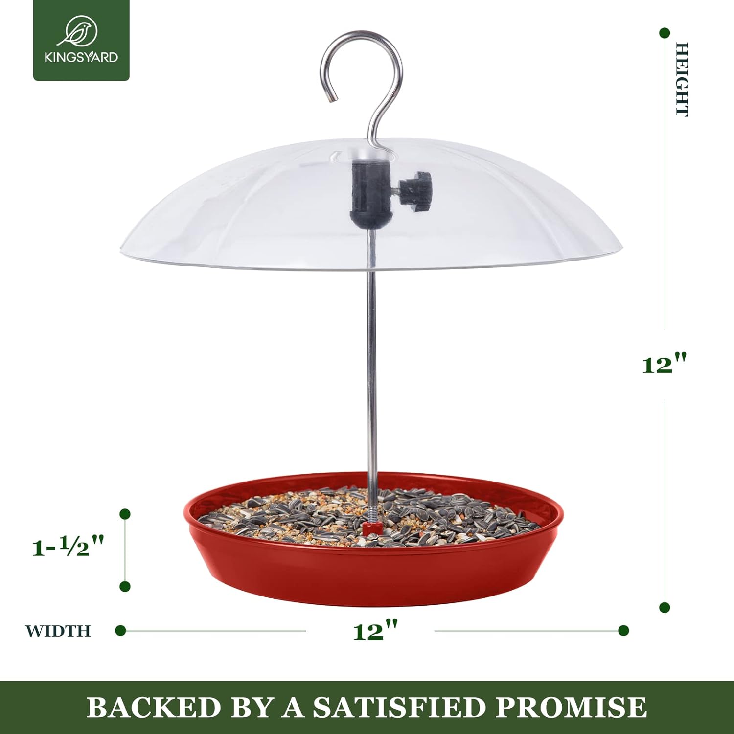 Kingsyard Adjustable Platform Bird Feeder for Outdoors Hanging, Metal 