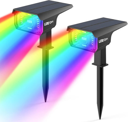 Solar Outdoor Lights,40 LEDs Color Changing RGB Solar Landscape Path L