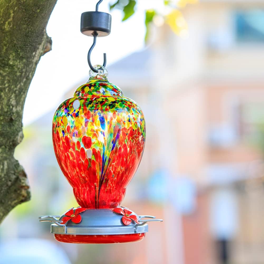 WOSIBO Hummingbird Feeder for Outdoors Patio Large 32 Ounces Colorful 