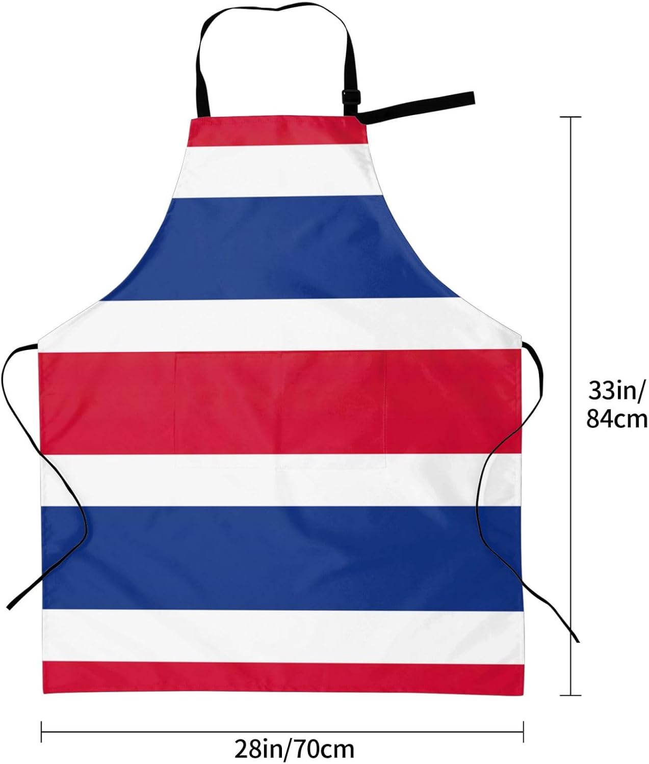 Flag of Costa Rica print Waterproof chef's apron with pocket apron for kitchen cooking baking barbecue and gardening