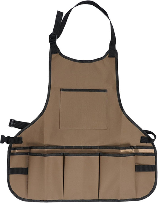 Compact Waterproof Gardening Apron with 14 Pockets - Tool Organizer for Gardeners, Woodworking & Outdoor Work
