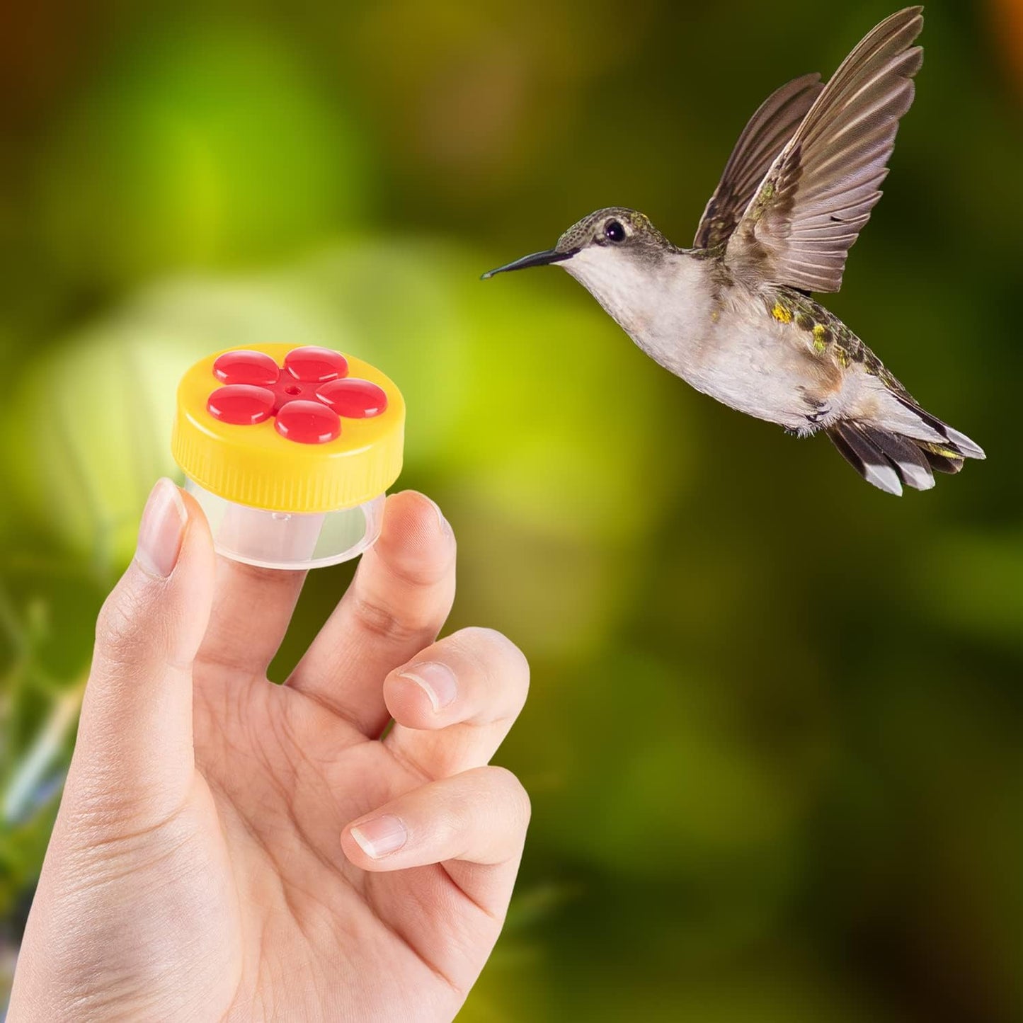 Hand Hummingbird Feeder, 4Pcs Mini Flower Hand Held Hummingbird Feeder