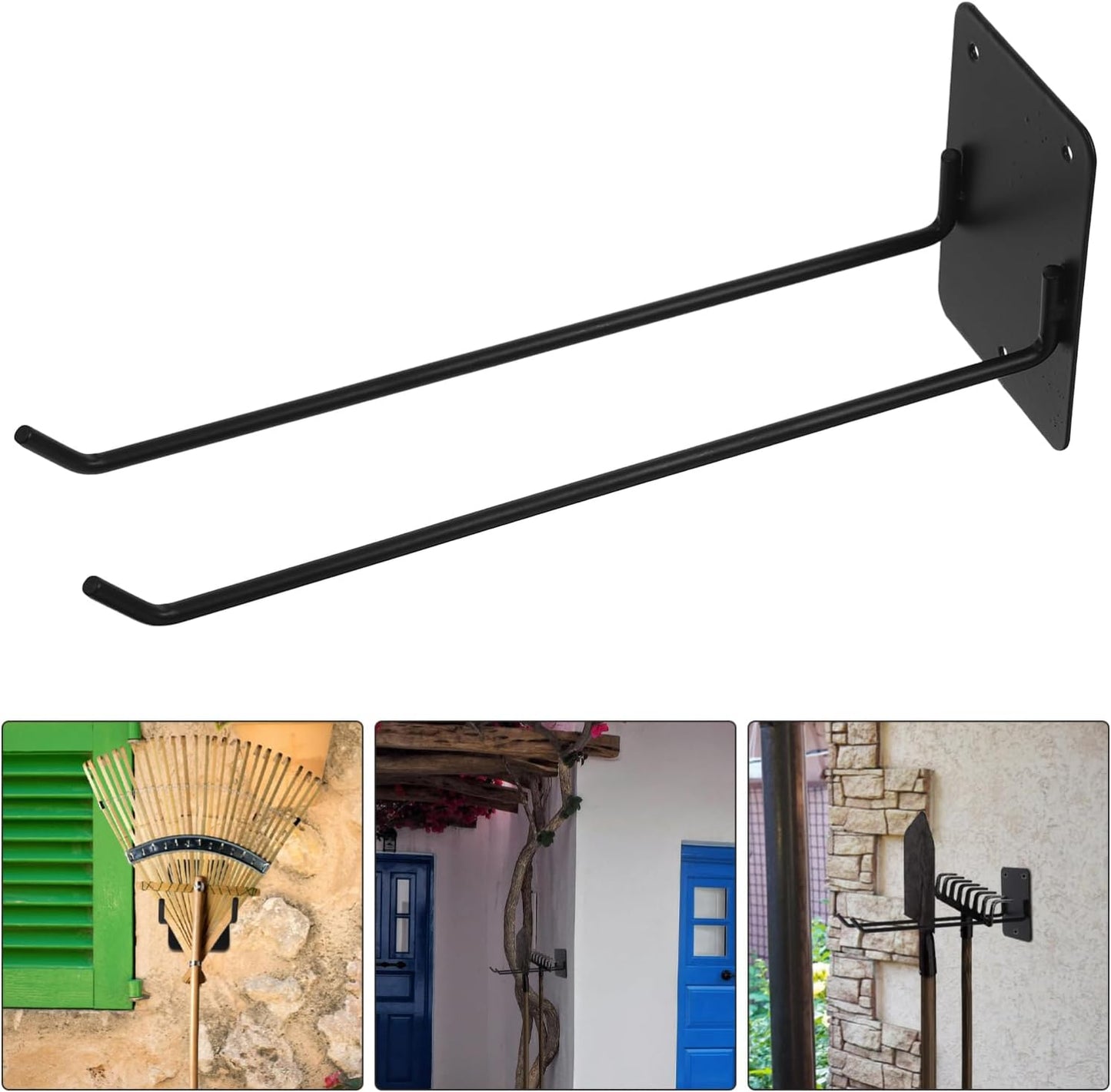 Milisten Wall Mounted Mop Holder Rack Heavy Duty Garden Tool Organizer