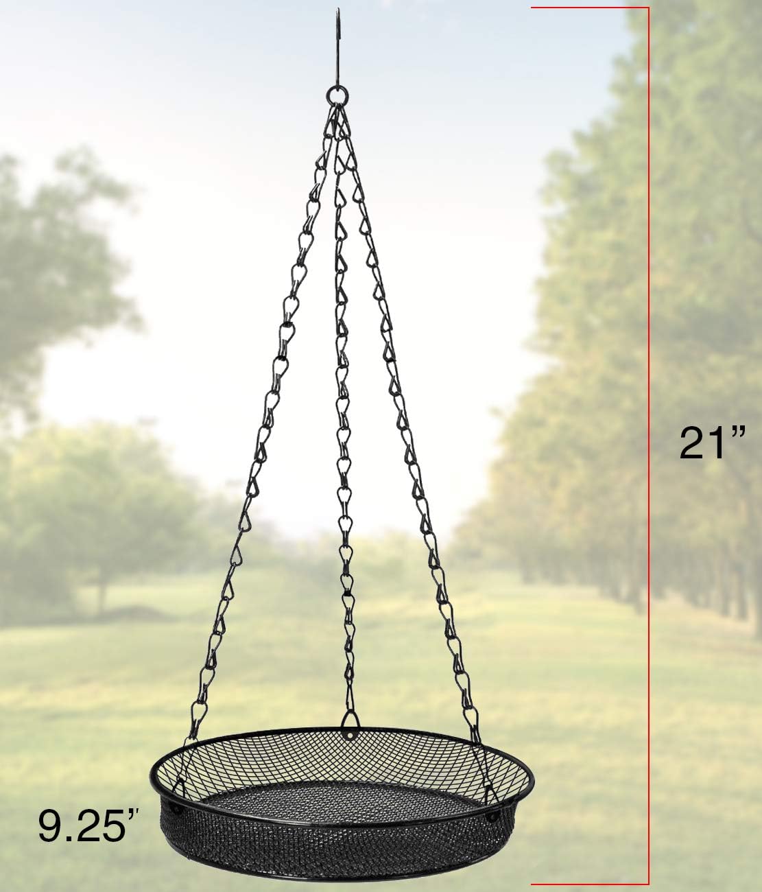Sorbus Bird Feeder Hanging Tray, Seed Tray for Bird Feeders, Great for Attracting Birds Outdoors, Backyard, Garden (Black)